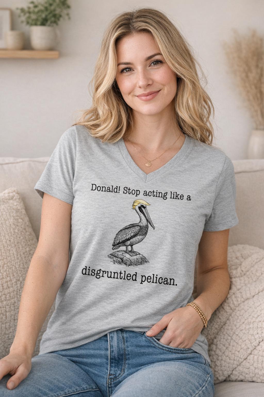 Disgruntled Pelican Unisex V-Neck T-Shirt