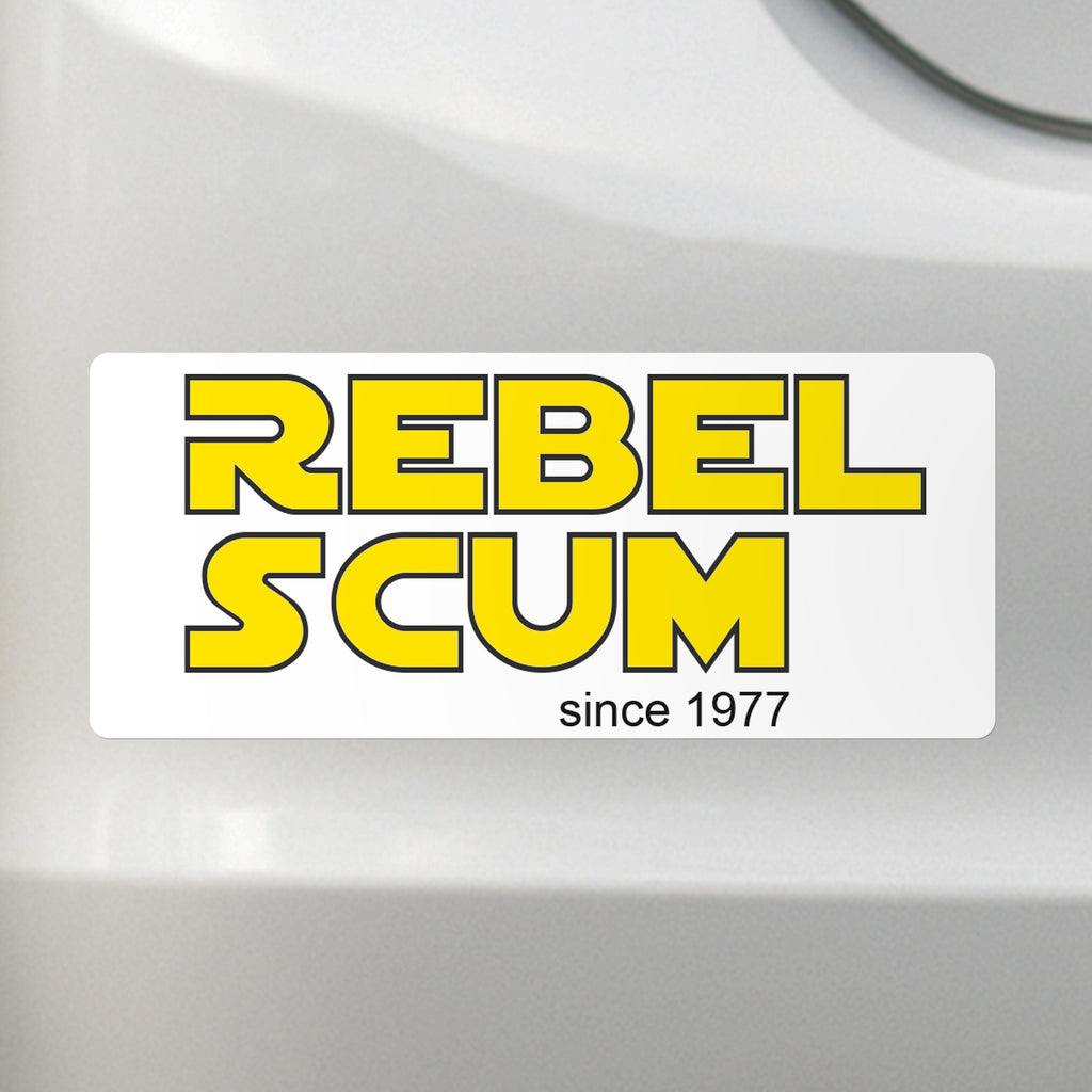 Rebel Scum Since 1977 - Liberal Activism Bumper Sticker – Removable, Water-Resistant, UV-Resistant