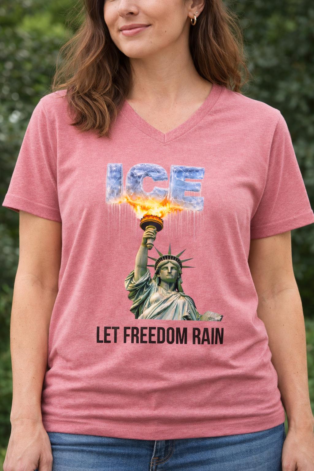 Let Freedom Rain ice out Unisex V-Neck T-Shirt
