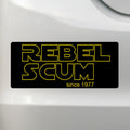 Rebel Scum Since 1977 - Liberal Activism Bumper Sticker – Removable, Water-Resistant, UV-Resistant
