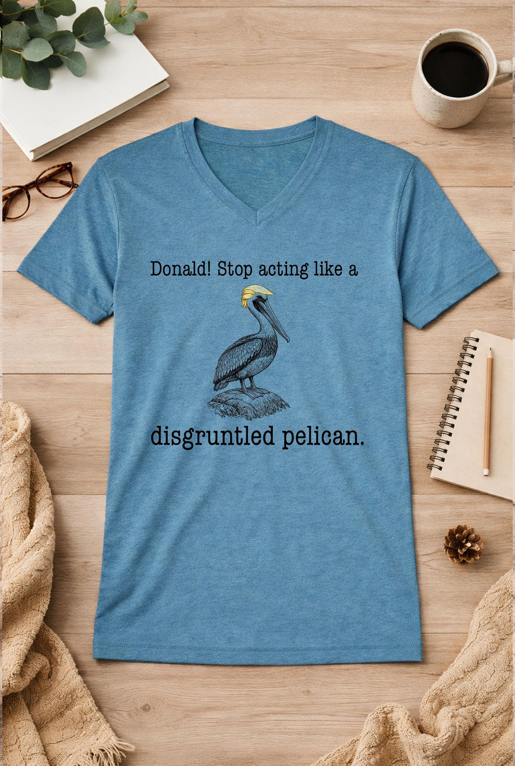 Disgruntled Pelican Unisex V-Neck T-Shirt