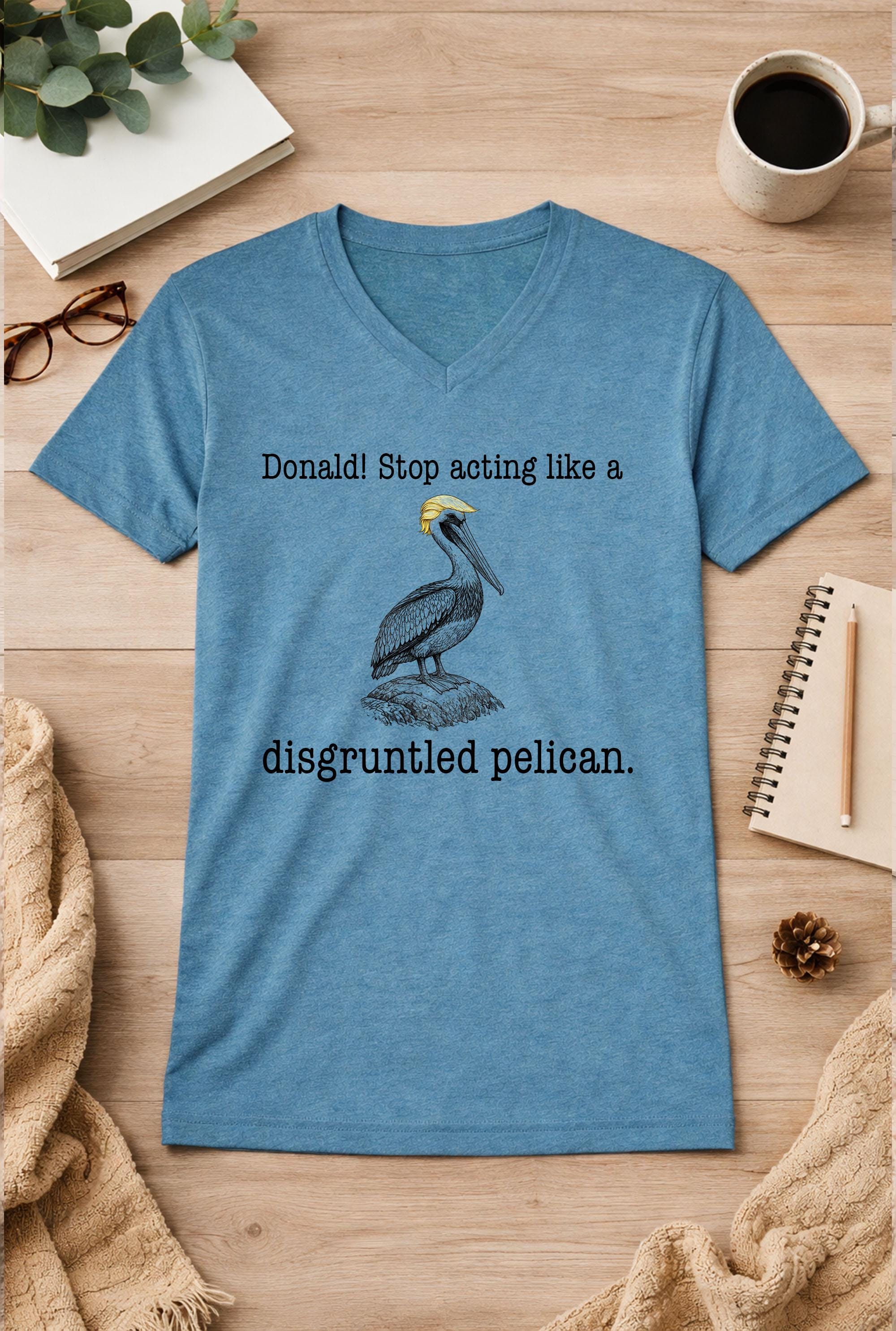 Disgruntled Pelican Unisex V-Neck T-Shirt