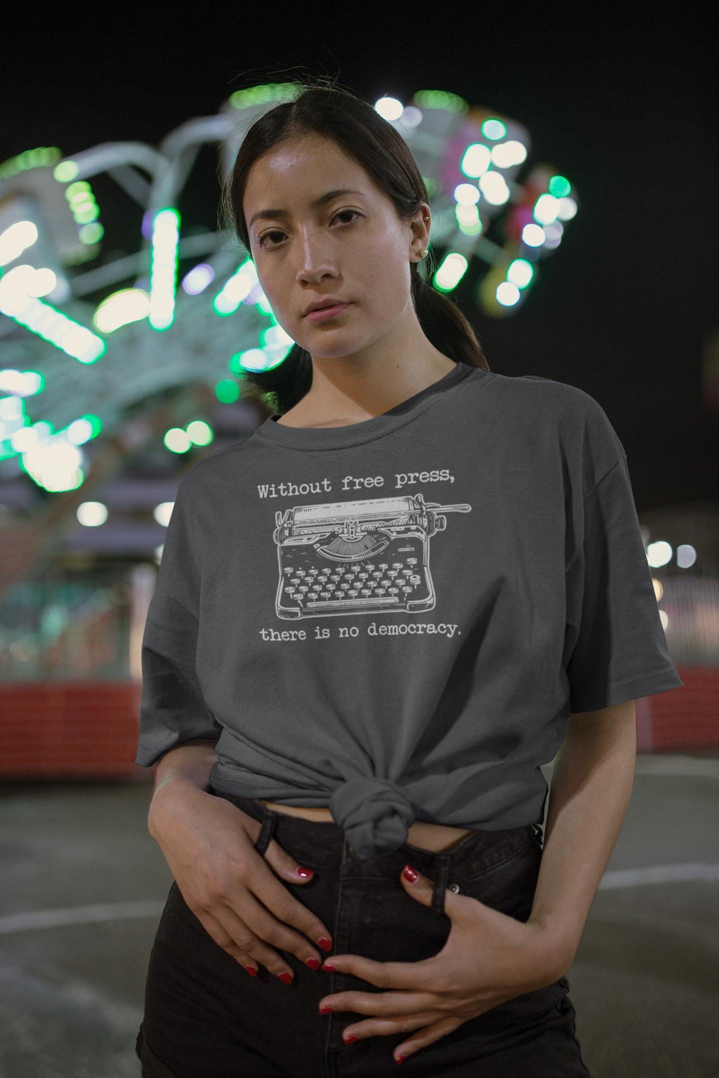 Without Free Press There is no Democracy Unisex V-Neck T-Shirt