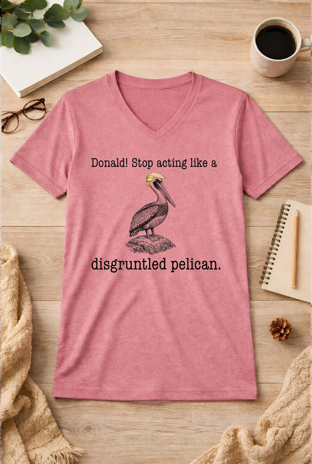Disgruntled Pelican Unisex V-Neck T-Shirt