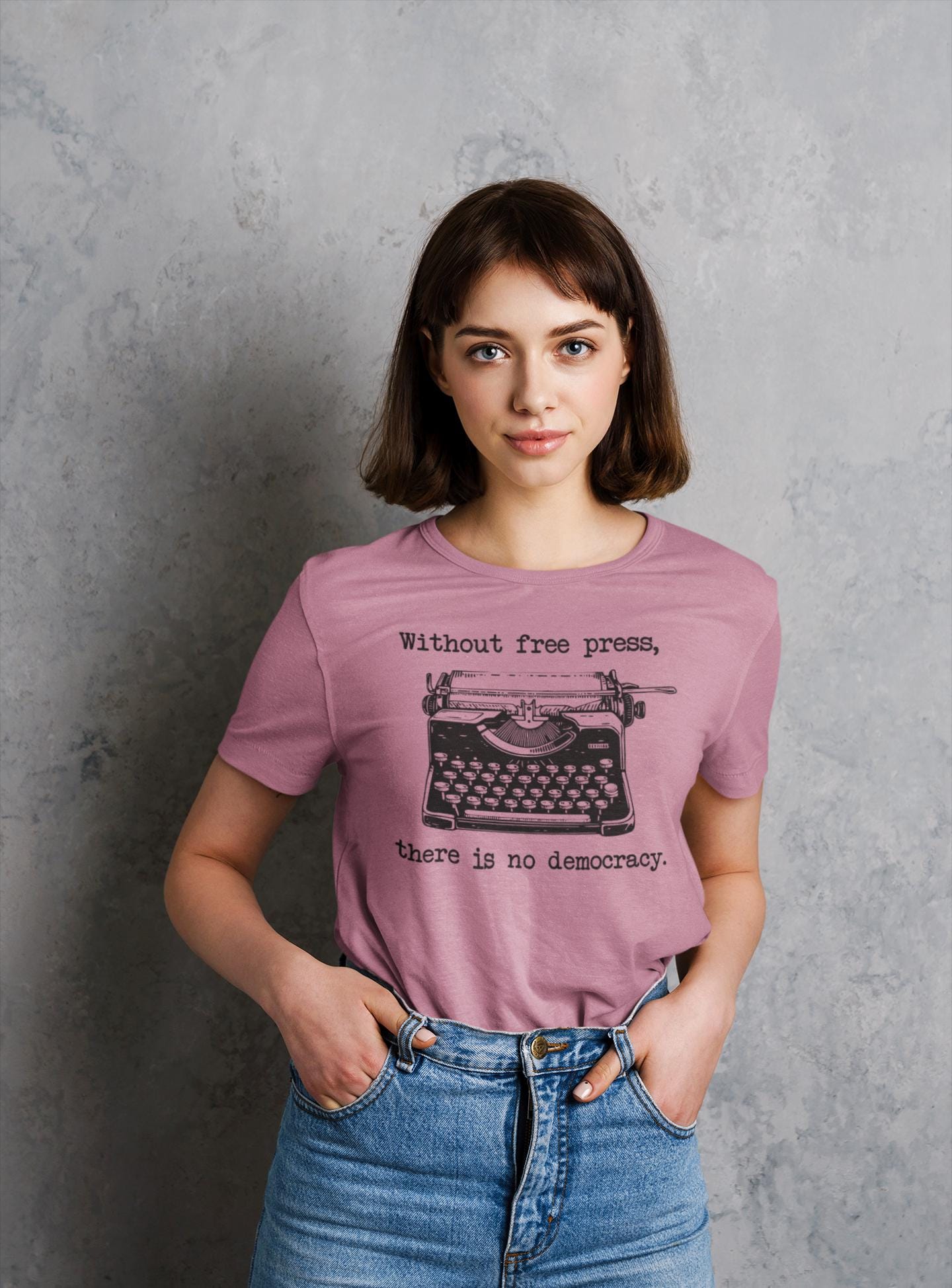 Without Free Press There is no Democracy Unisex V-Neck T-Shirt