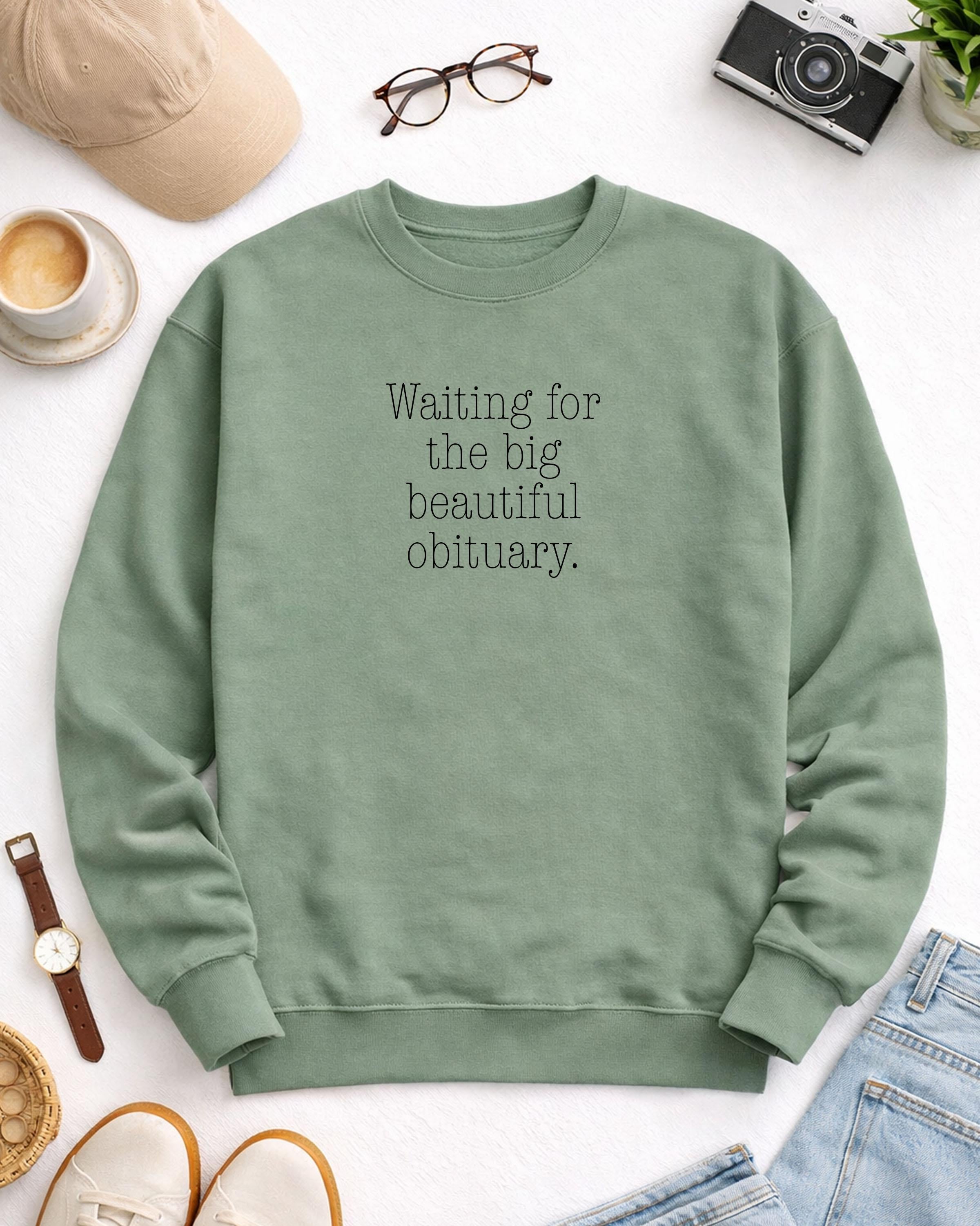Obituary Sweatshirt: Big Crewneck, Unisex Fit