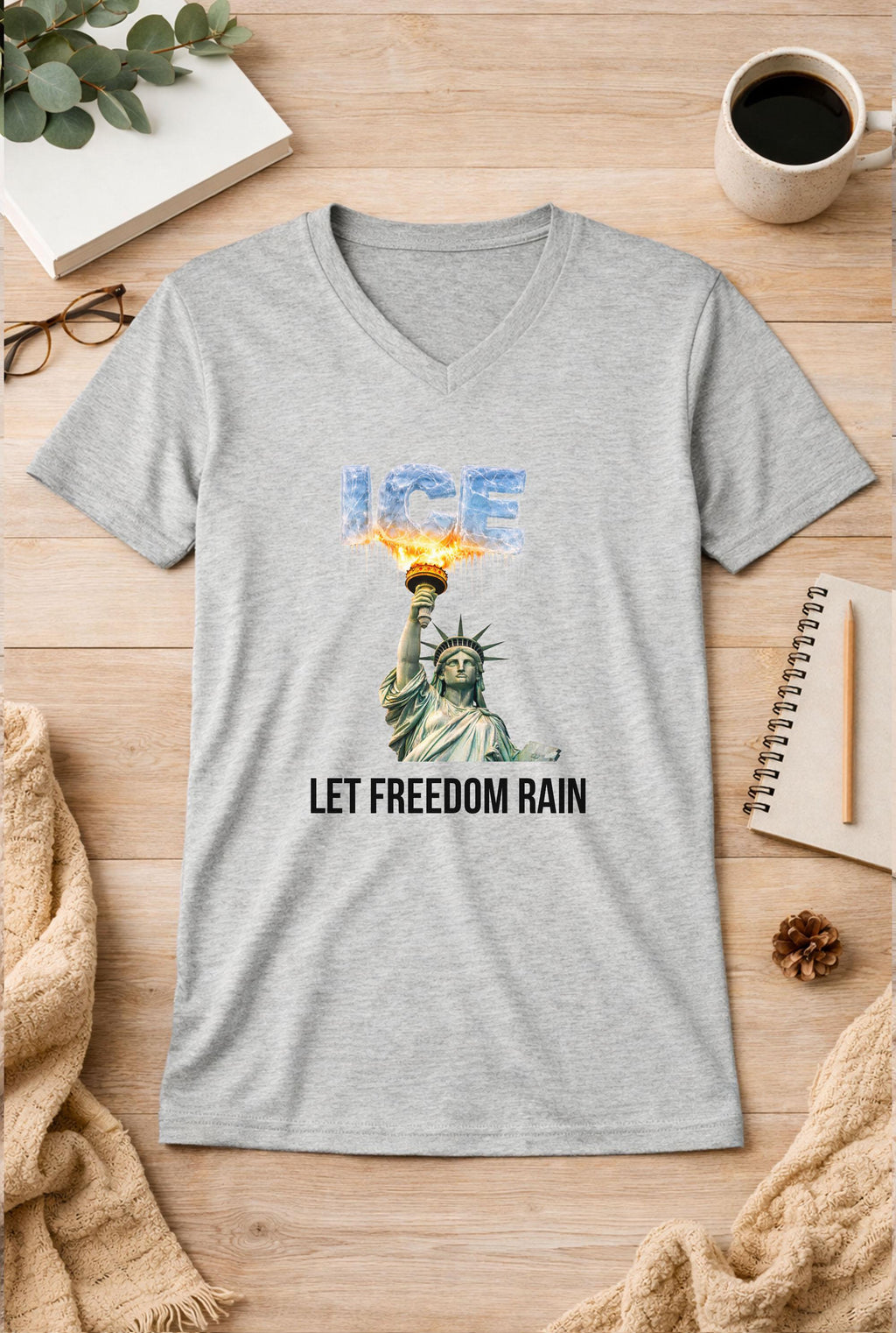 Let Freedom Rain ice out Unisex V-Neck T-Shirt