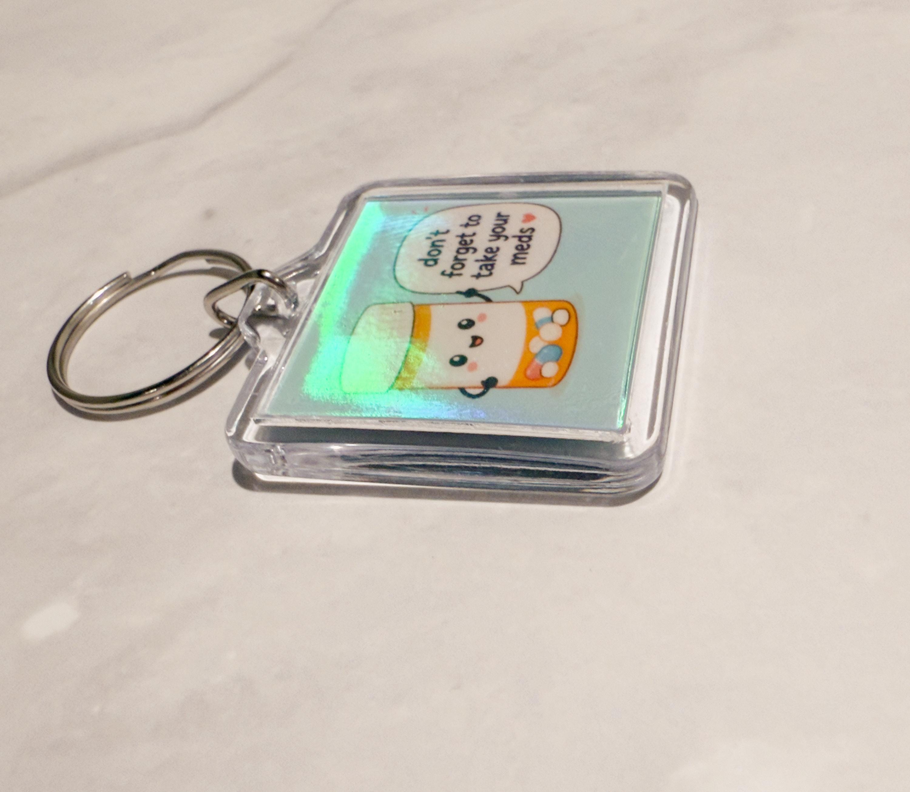 Funny Pill Bottle Keychain – Don't Forget Your Meds Accessory