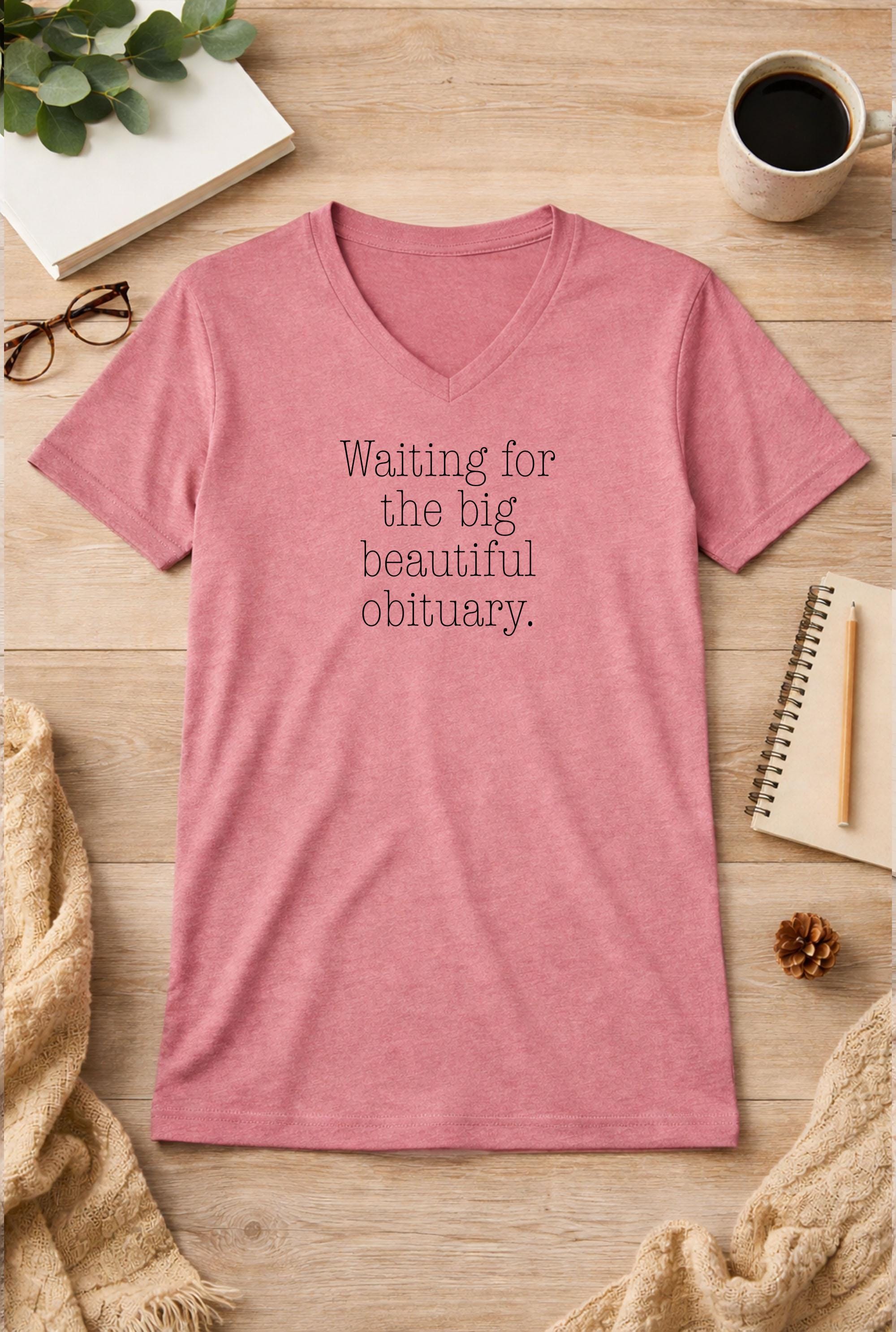 Big Obituary Unisex V-Neck Tee