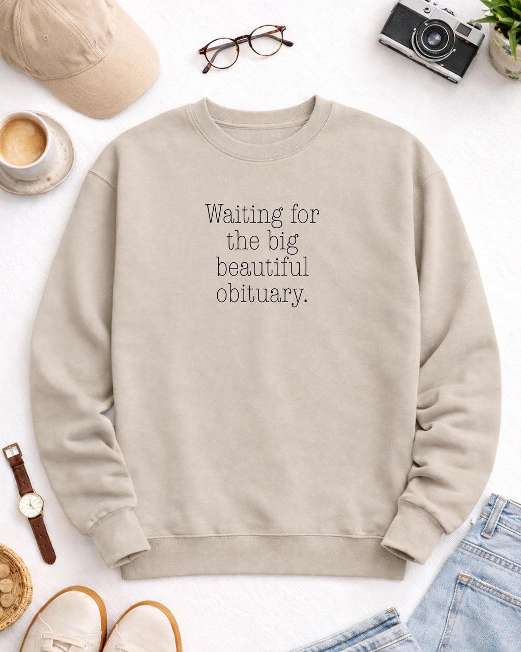 Obituary Sweatshirt: Big Crewneck, Unisex Fit