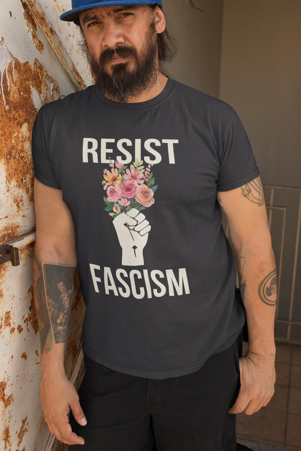 Resist Fascism Unisex V-Neck T-Shirt