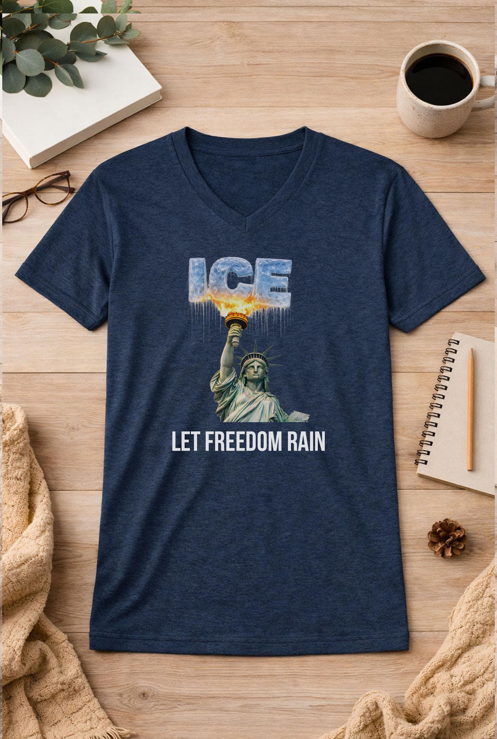 Let Freedom Rain ice out Unisex V-Neck T-Shirt
