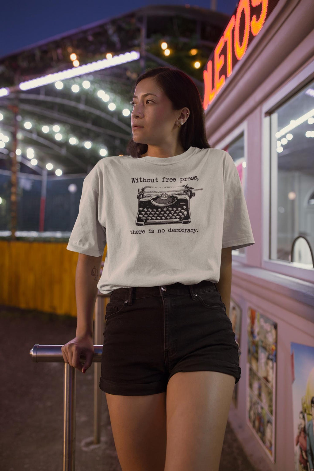 Without Free Press There is no Democracy Unisex V-Neck T-Shirt