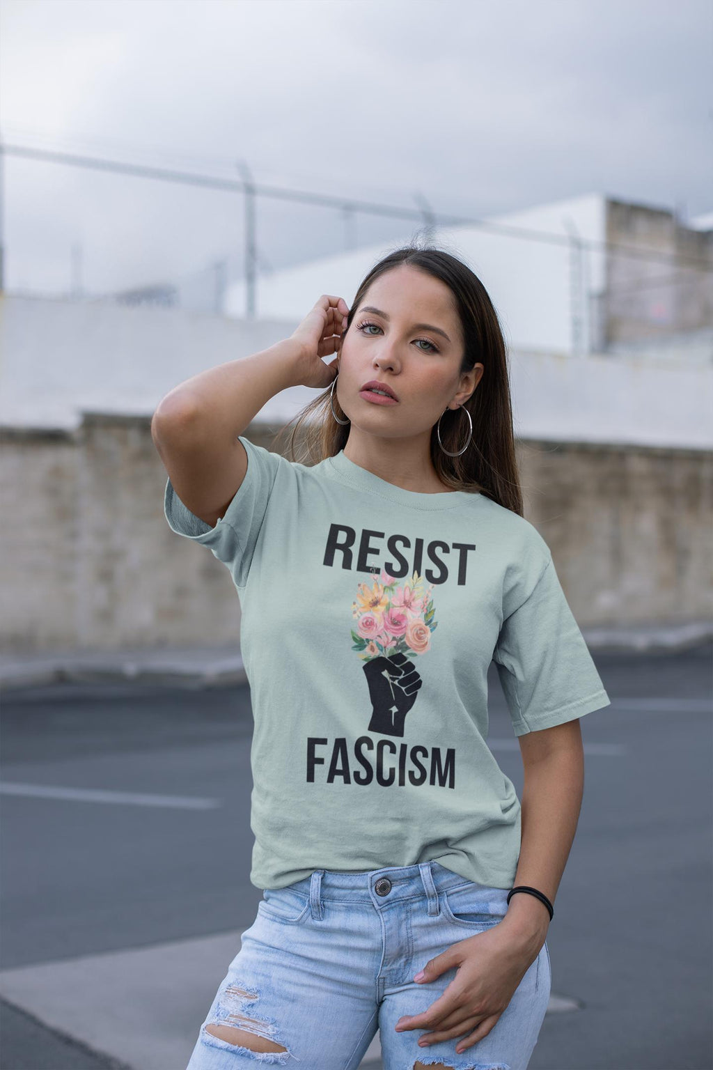Resist Fascism Unisex V-Neck T-Shirt