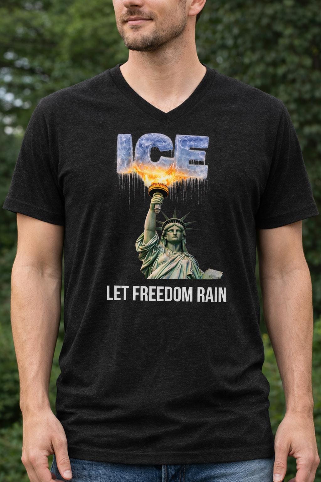 Let Freedom Rain ice out Unisex V-Neck T-Shirt