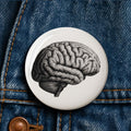 Hand Drawn Charcoal Brain Art Button