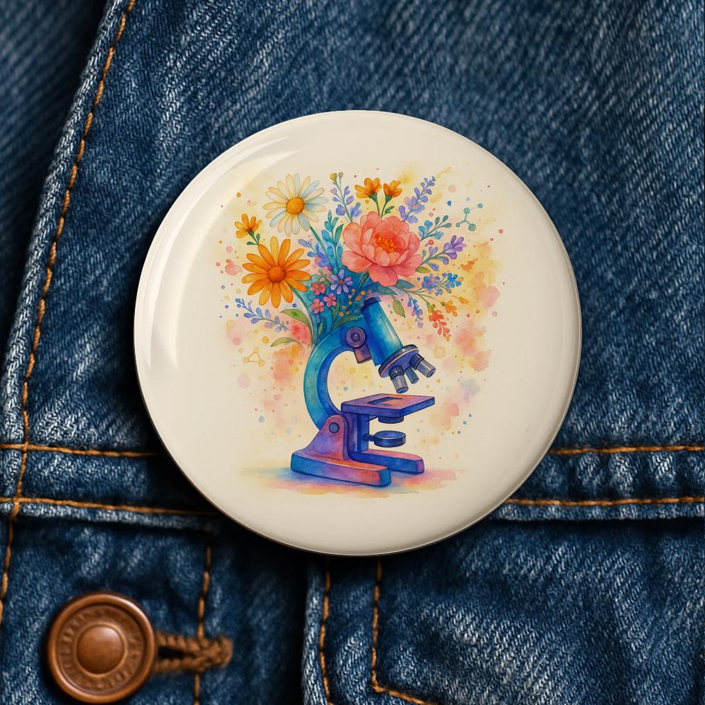 Floral Microscope Button