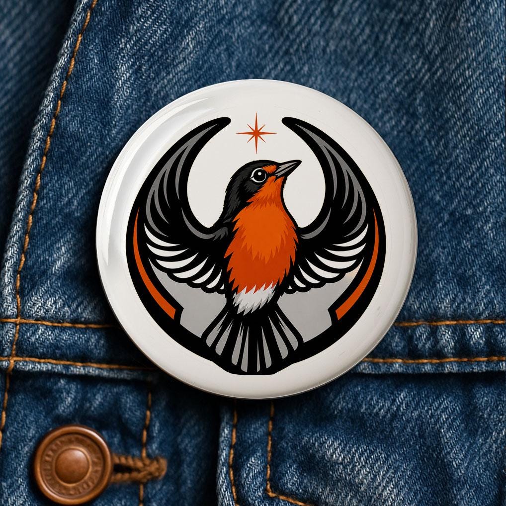 Rebel Robin Button