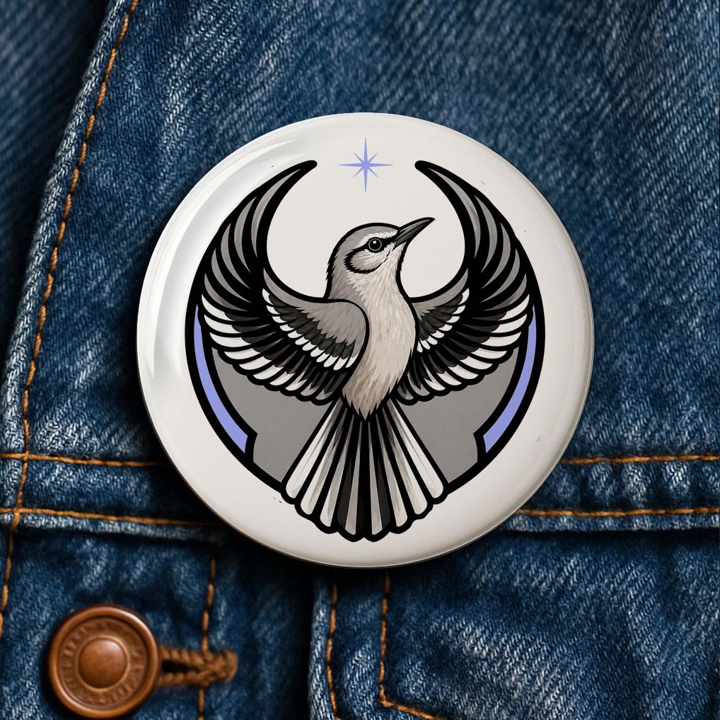 Rebel Mockingbird Button