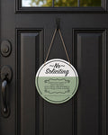 Funny No Soliciting Door Sign: Girl Scout Cookies Exception, Round Hardboard Decor