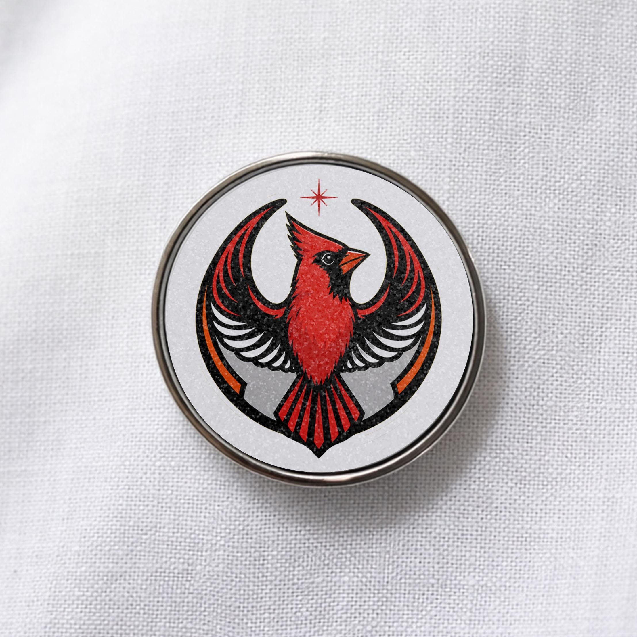 Rebel Cardinal Lapel Pin