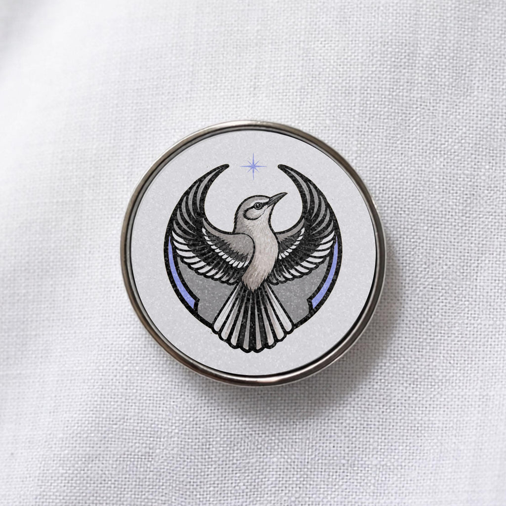 Rebel Mockingbird Lapel Pin