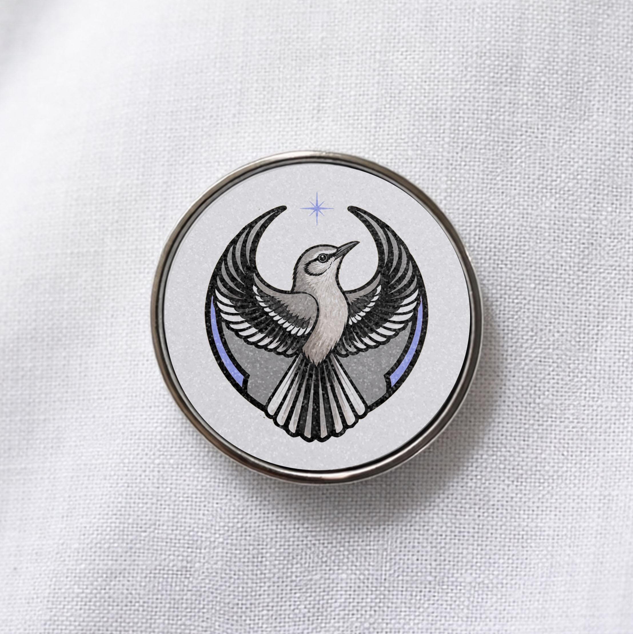 Rebel Mockingbird Lapel Pin