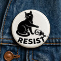 Cat Resist Fascism Button