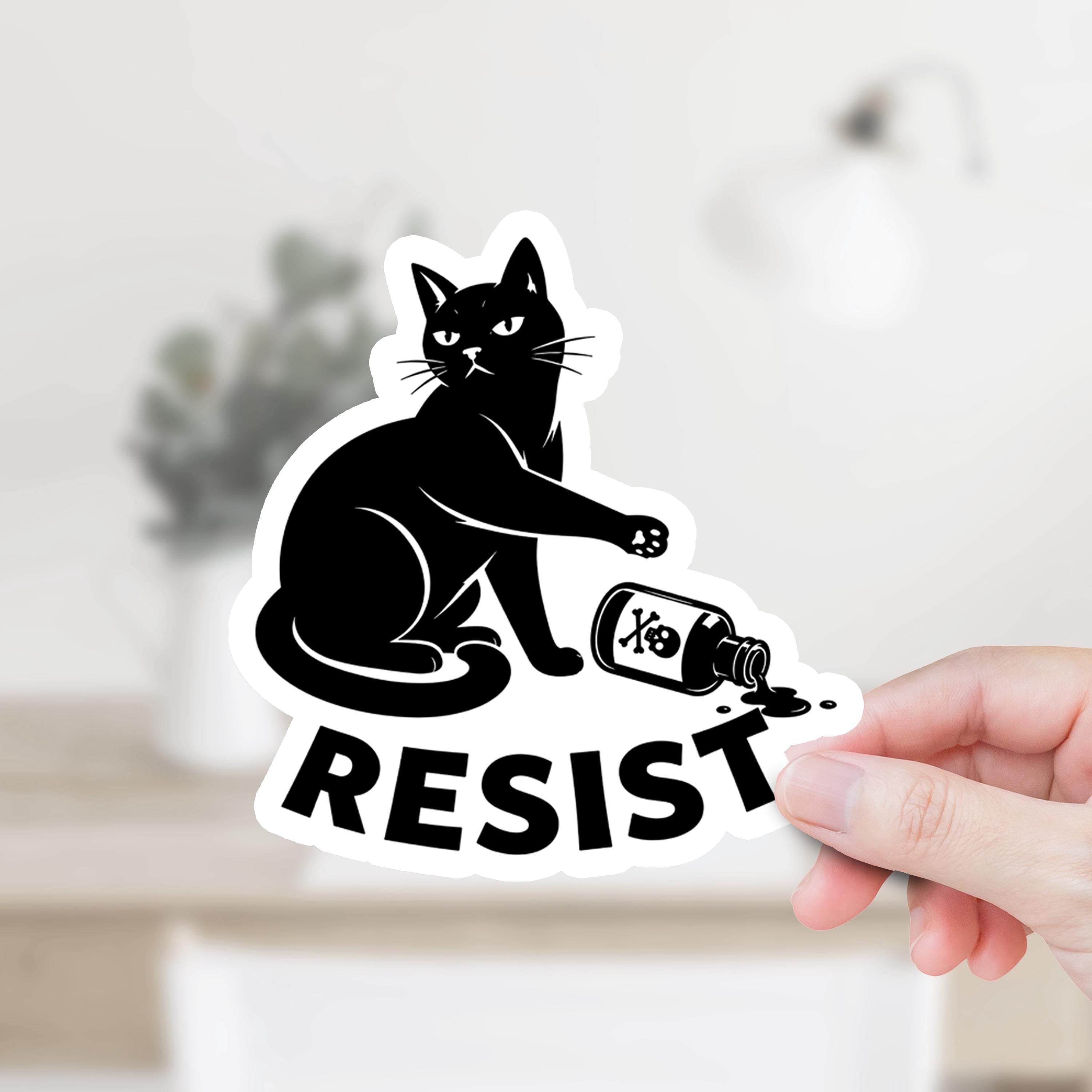 Cat Resist Fascism Decal
