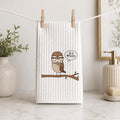 Funny Owl Grammar Hand Towel: English Teacher Gift, Waffle Weave Kitchen Towel