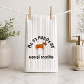 Corgi on Stilts Waffle Weave Kitchen Towel  Dog Lover Gift