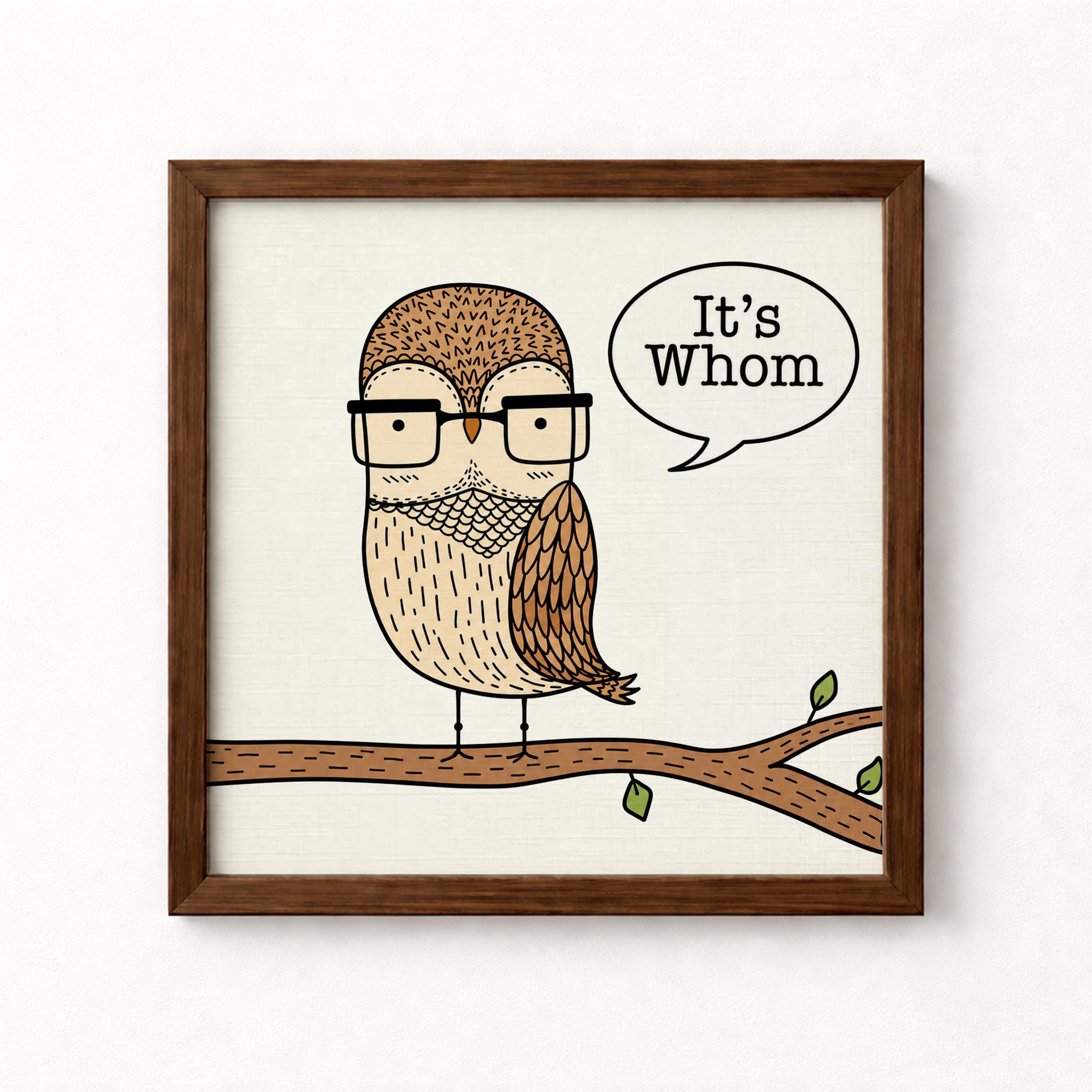 It's Whom Owl Unframed Art Print