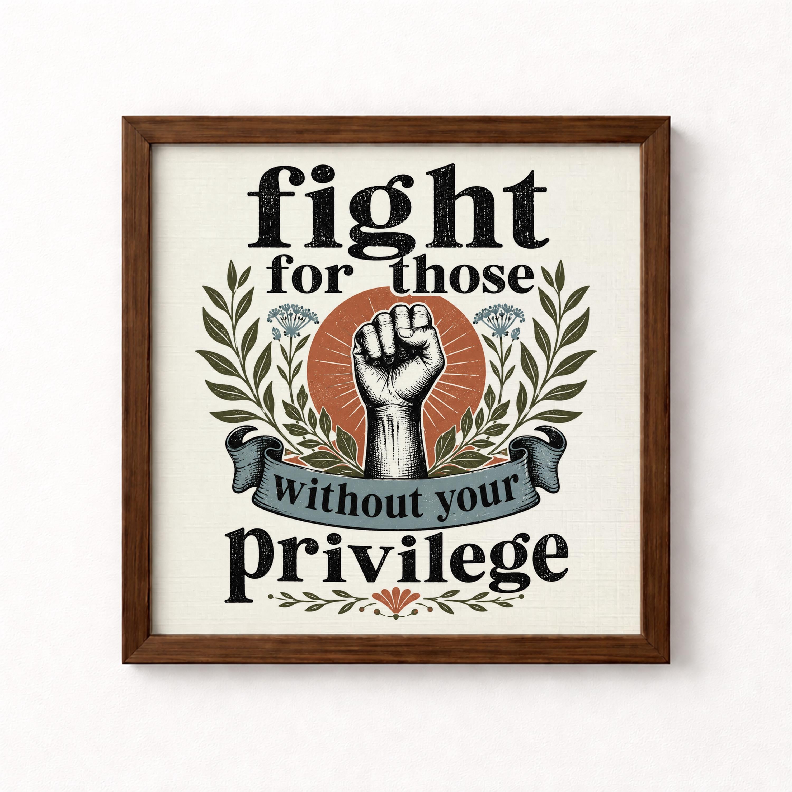 Fight for Those Without Your Privilege Unframed Art Print
