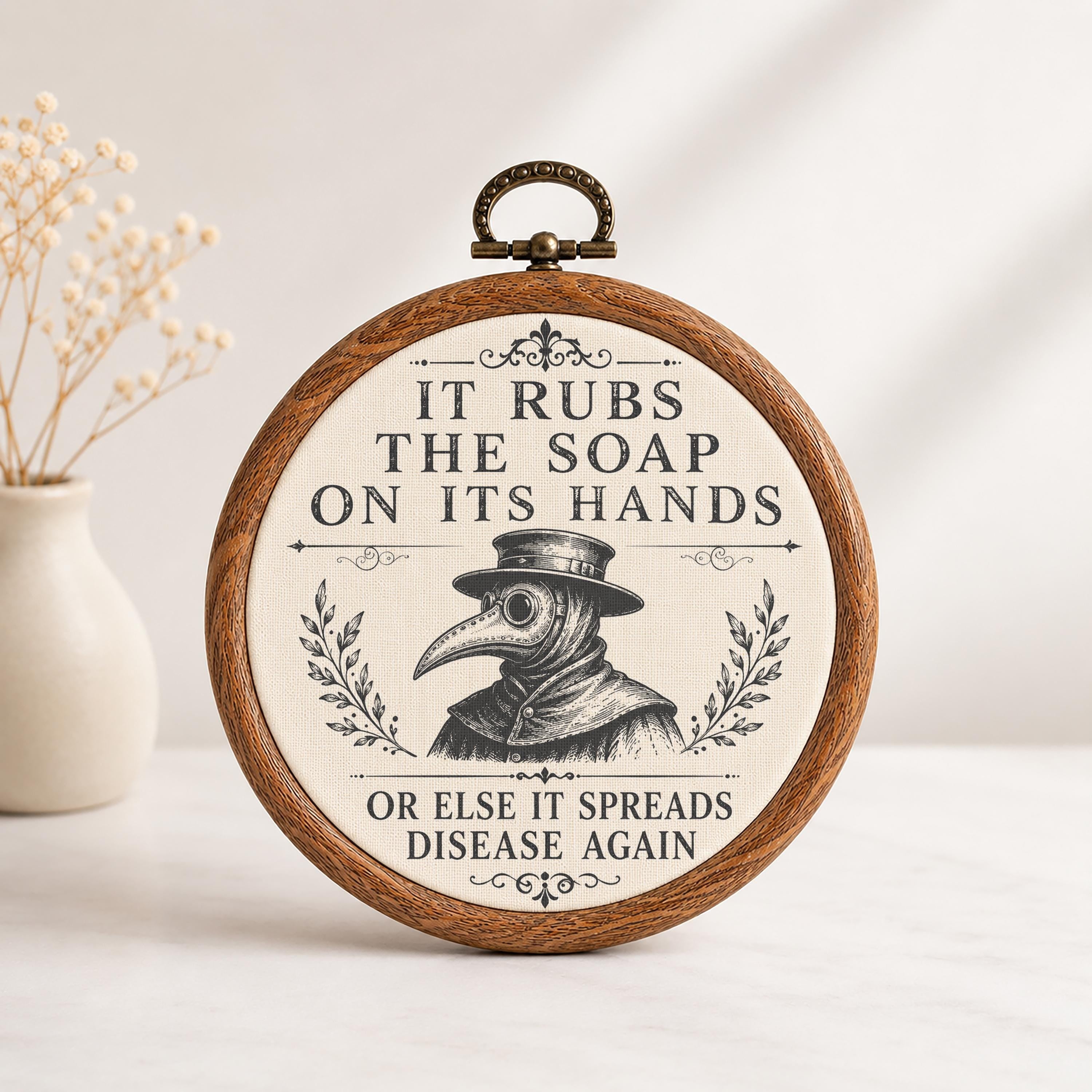 It Rubs the Soap On It's Hands Wall Art