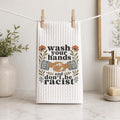 Wash Your Hands and Don't Be Racist Hand Towel Progressive Equality Kitchen Bathroom Decor