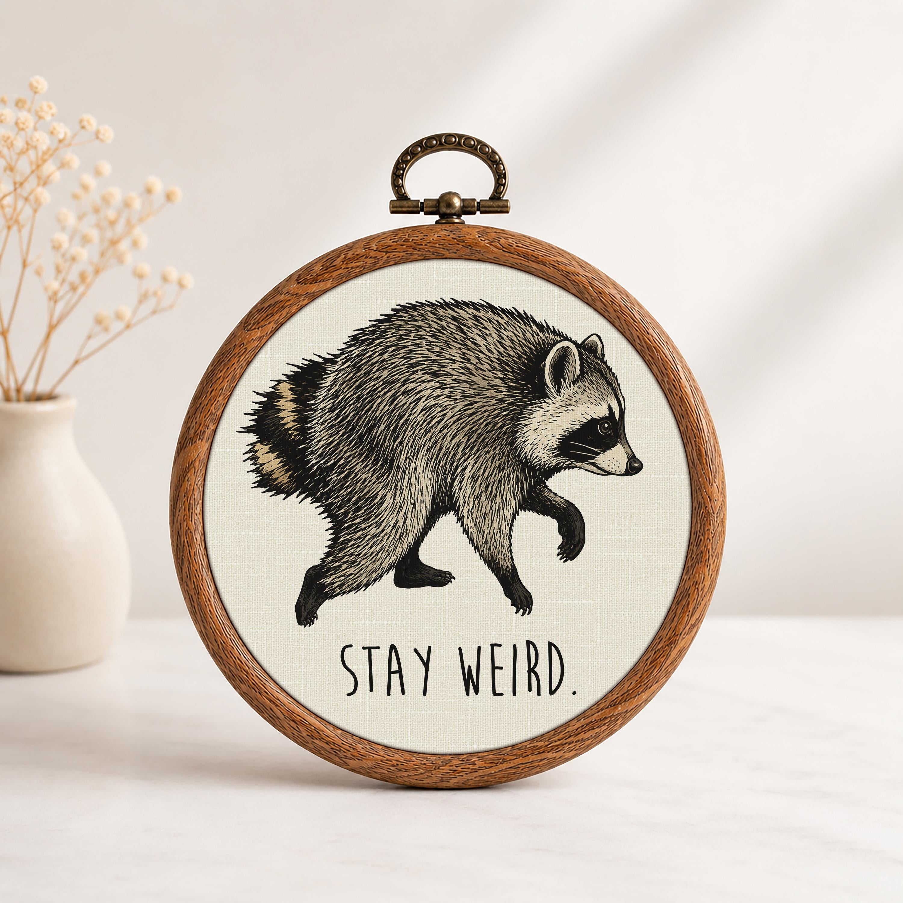Jimothy the Raccoon Stay Weird Wall Art