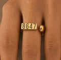 8647 Engraved Adjustable Ring 18K Gold Plated Stainless Steel Anti Trump Protest Jewelry