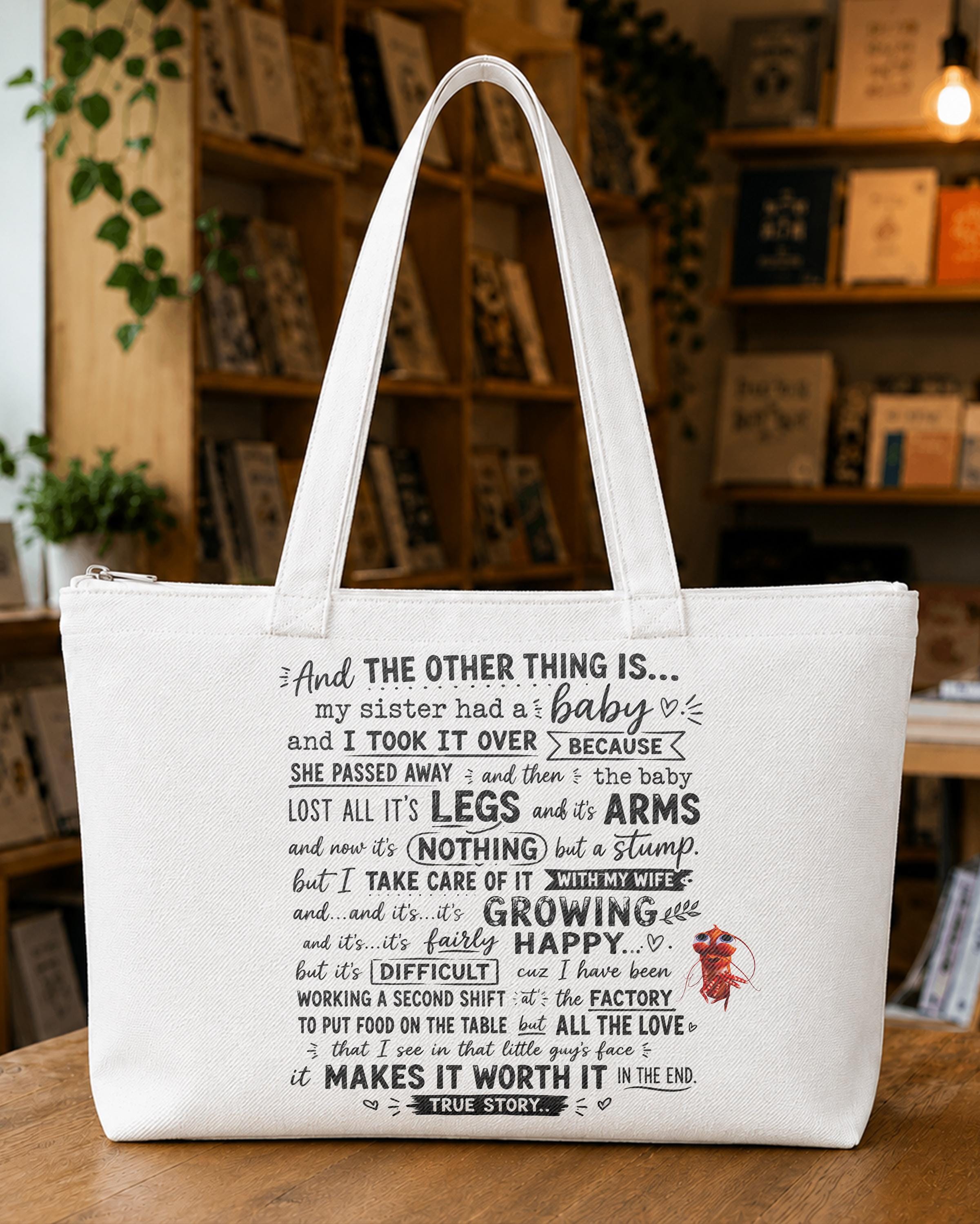 Shrimp True Story Meme Tote Bag