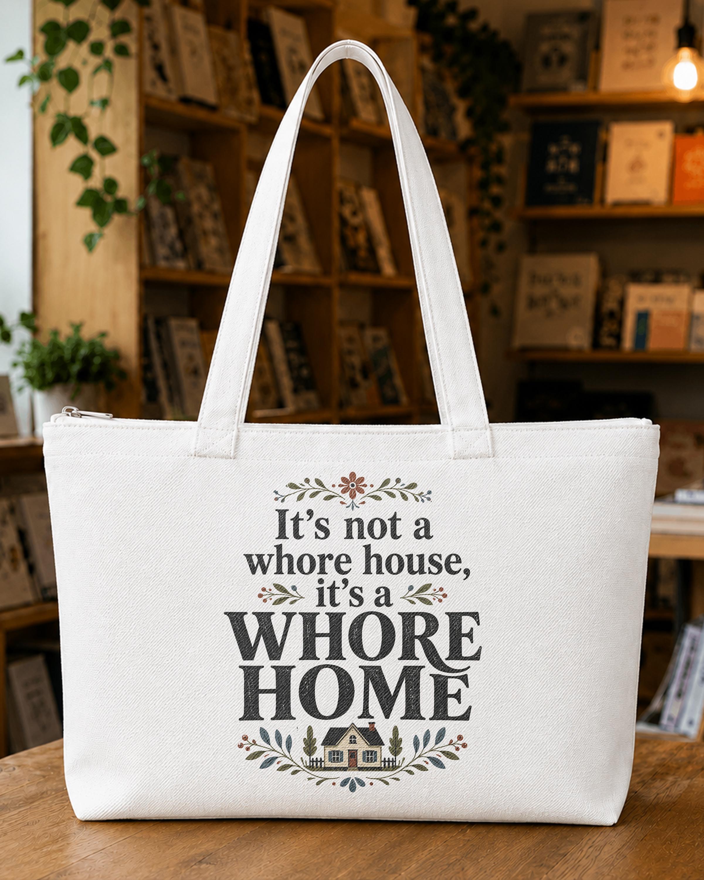 It's Not a Whore House It's a Whore Home Tote Bag