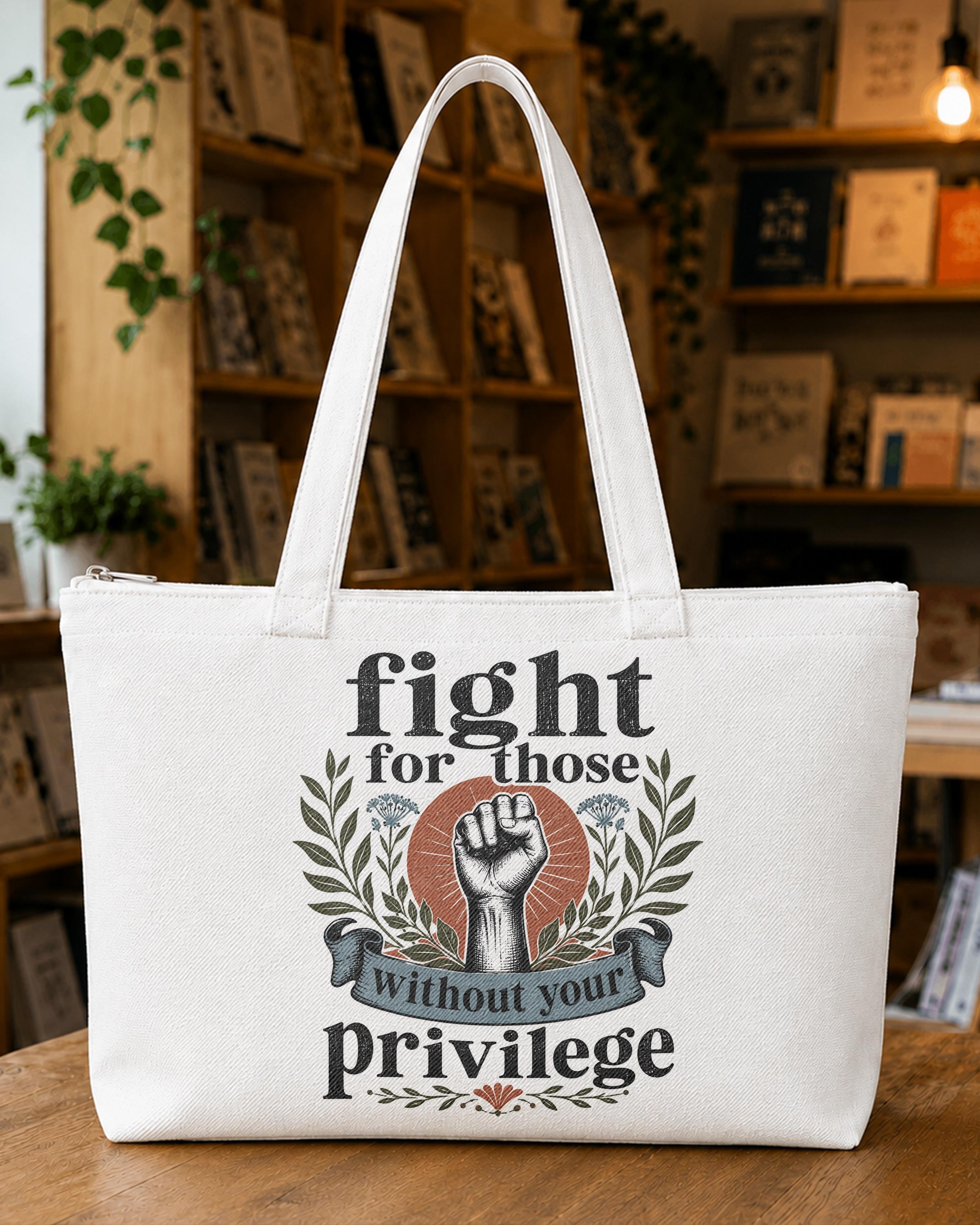 Fight for Those Without Your Privilege Tote Bag