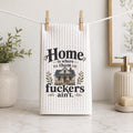 Sarcastic Botanical Hand Towel: Home Is Where Them Fuckers Ain't Home Decor