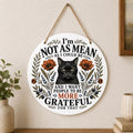 I'm Not As Mean As I Could Be Door Hanger Funny Cat Sign Black Cat Decor Sarcastic Outdoor Hanging Decoration