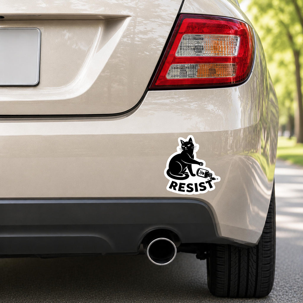 Cat Resist Fascism Decal