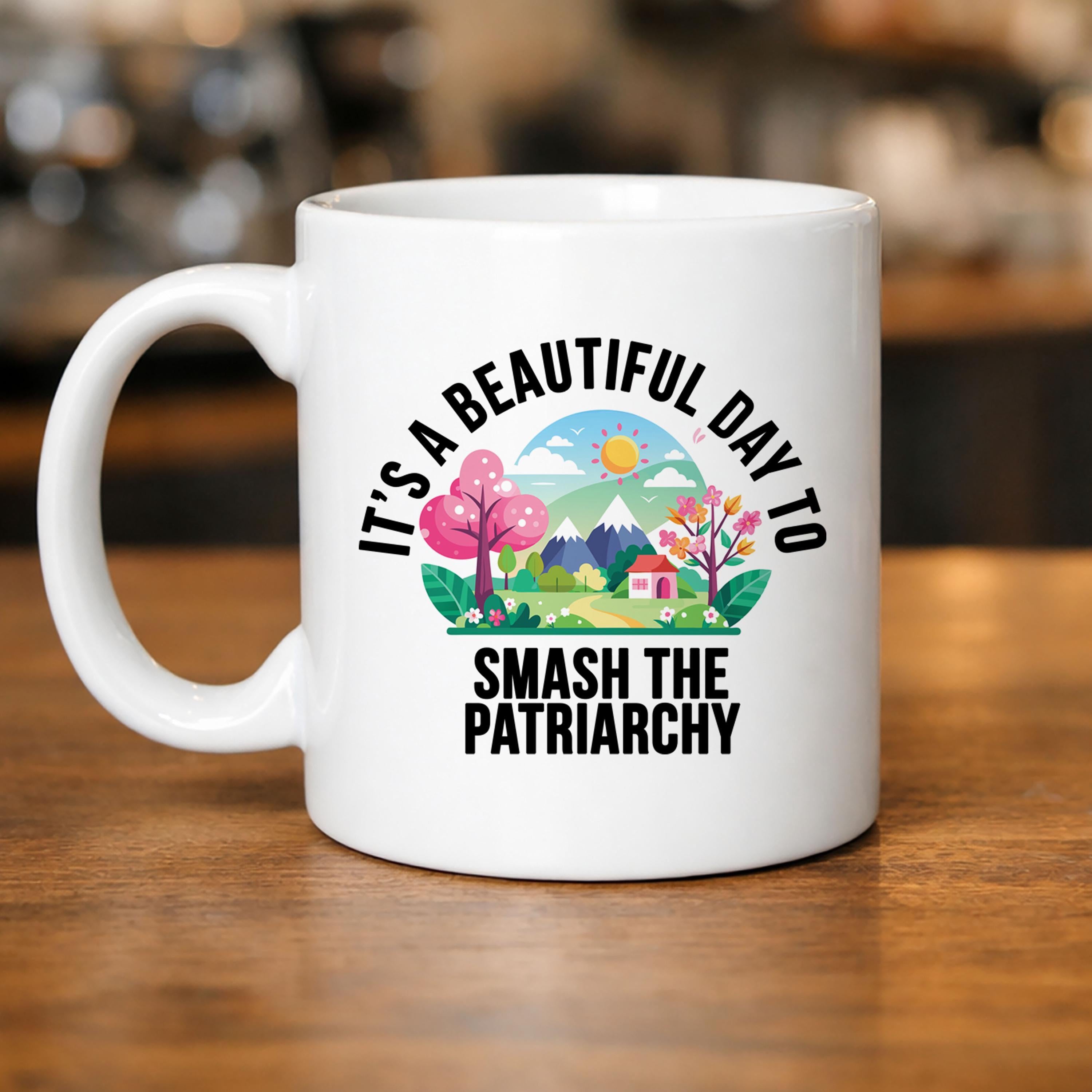 Feminist Coffee Mug: Smash the Patriarchy, Women's Rights Activist Gift