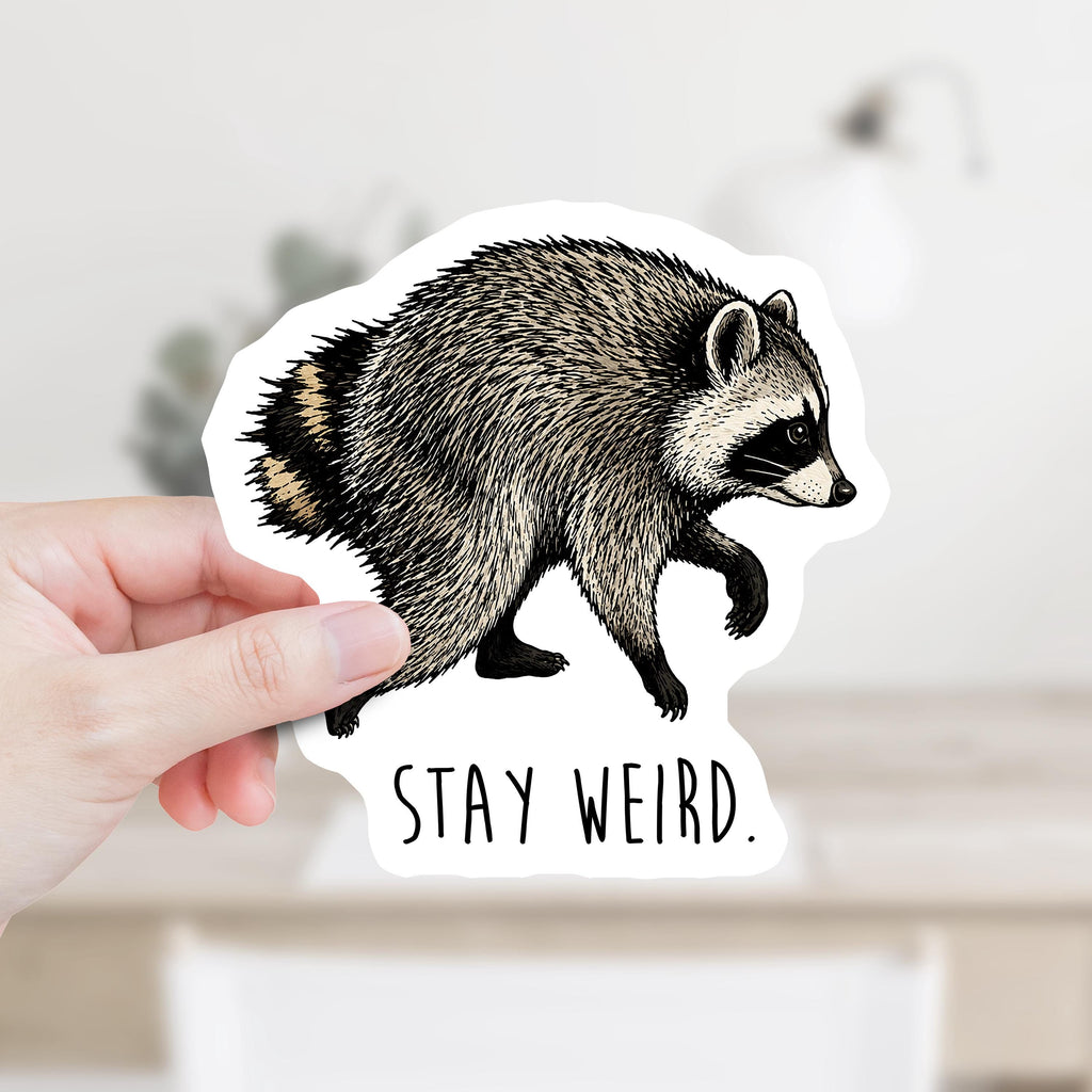 Jimothy the Raccoon Stay Weird Decal