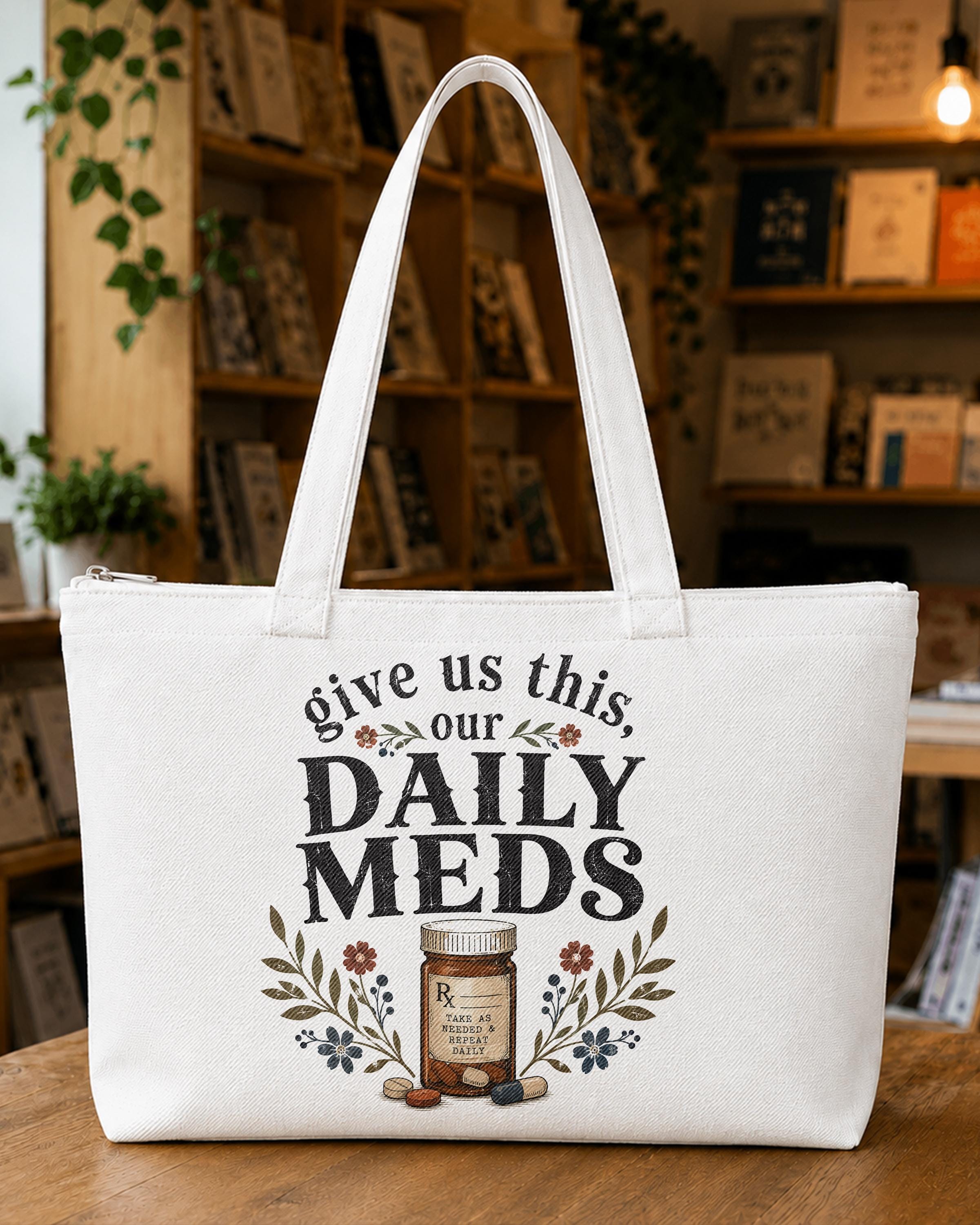 Give Us This Our Daily Meds Tote Bag