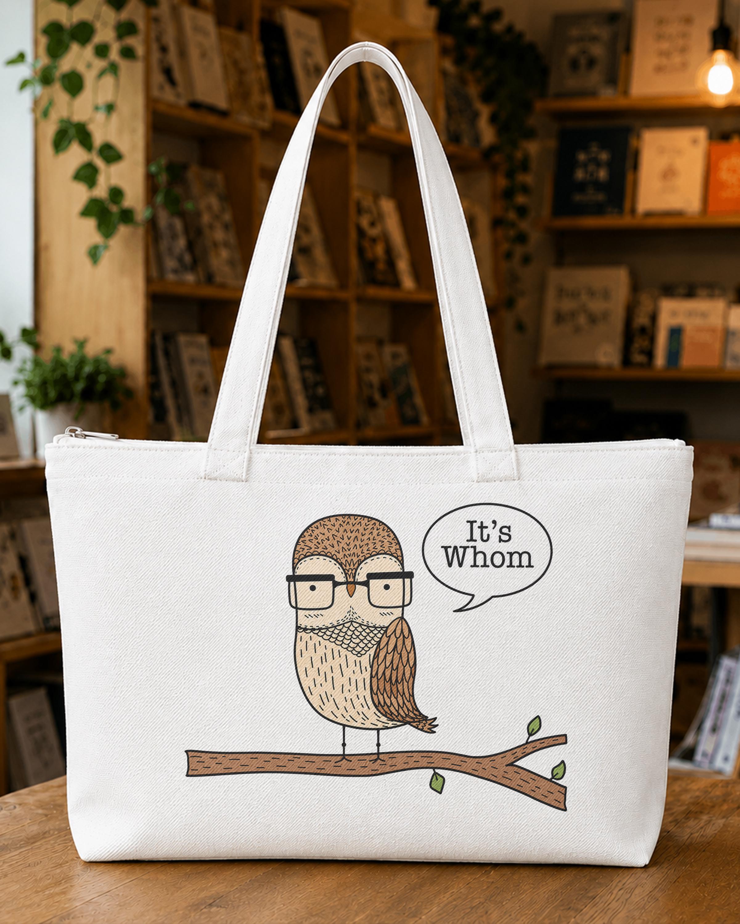 It's Whom Owl Tote Bag