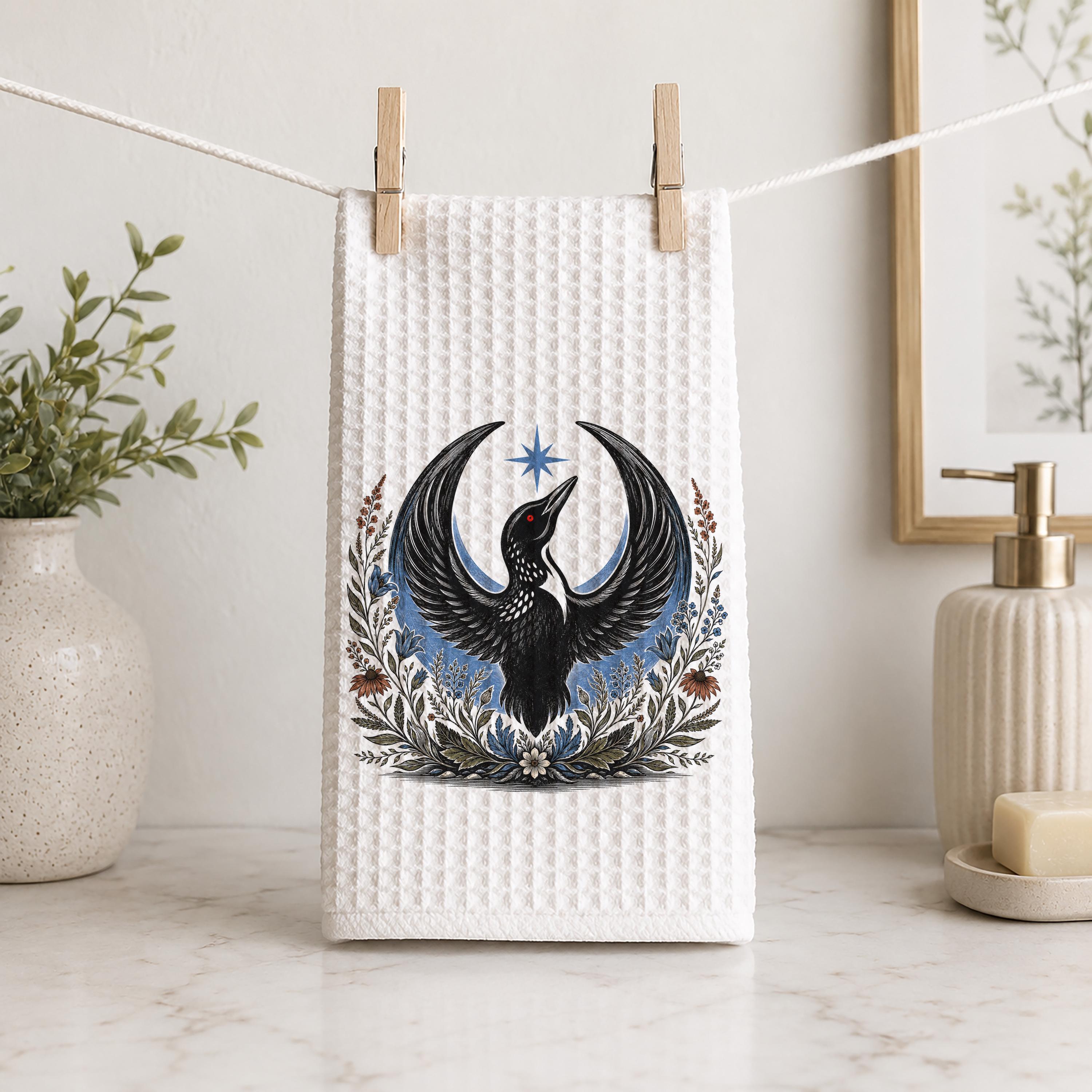 Rebel Loon Hand Towel Progressive Bird Kitchen Decor