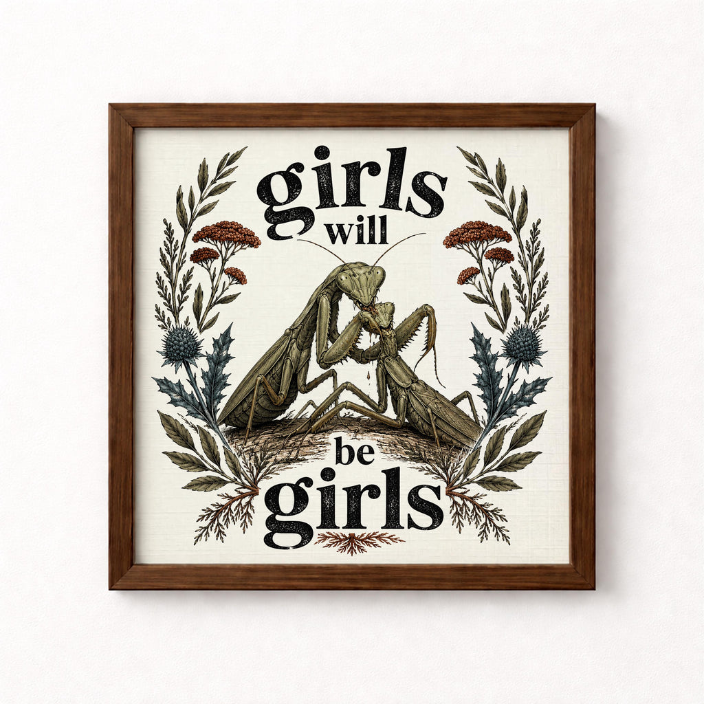Girls Will Be Girls Wall Unframed Art Print