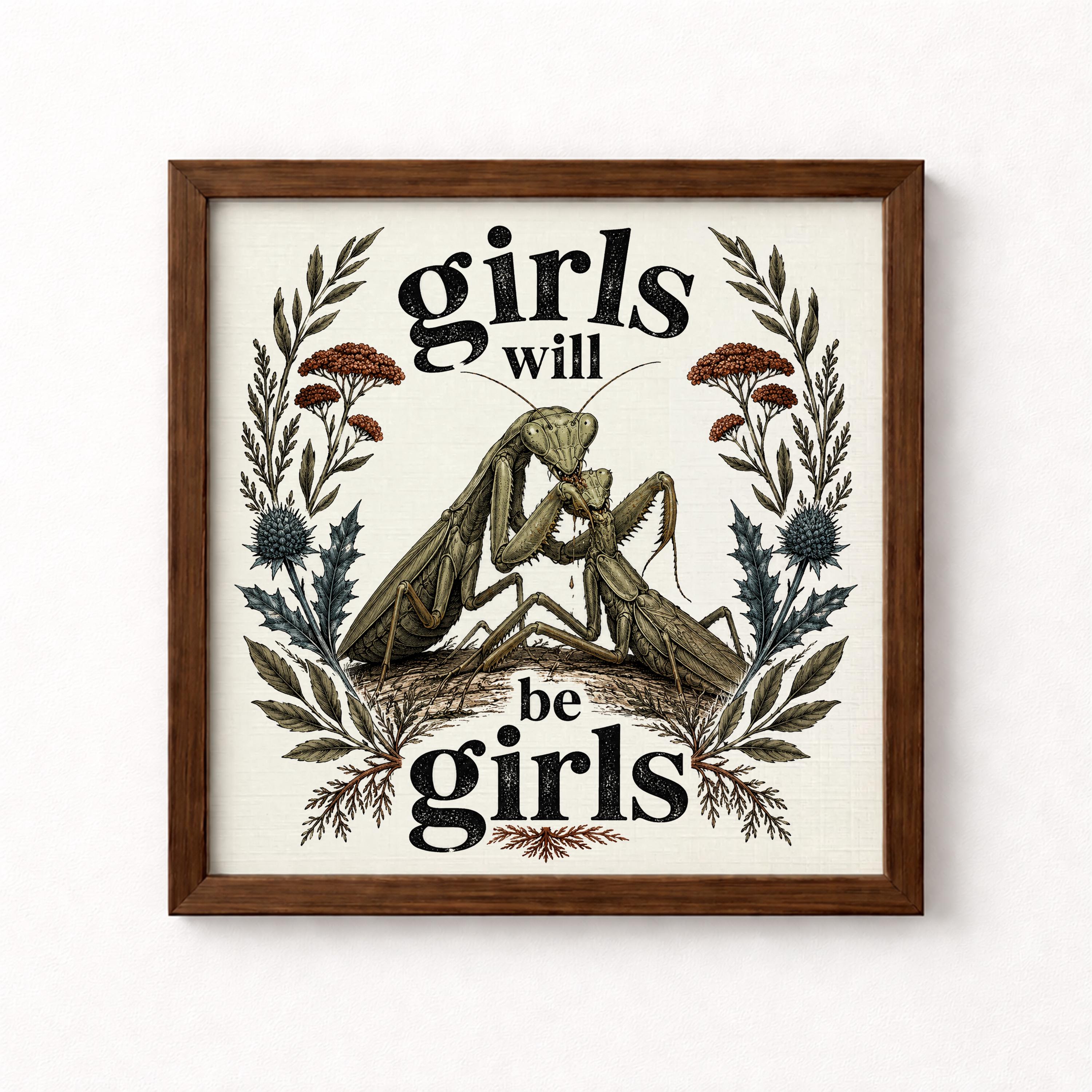 Girls Will Be Girls Wall Unframed Art Print